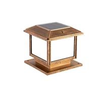 SaryEdge Applique Murale extérieure carrée Solaire Pilier étanche IP54, lampadaire sur Pied Style Victorien, Lanterne à stigmate, éclairage paysager pour Villa, Portail, Rue,Brown-25cm