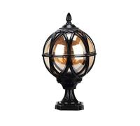SaryEdge Applique Murale extérieure, lampadaire Globe en Aluminium, étanche IP55, en Verre, Style Rustique, pour Jardin, Porche ou terrasse, Noir, 48 x 27,5 cm,Black-48 * 27.5cm