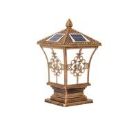 SaryEdge Applique Murale extérieure rétro, lampadaire Solaire Style Palais, étanche, allumage Automatique crépusculaire, avec télécommande et variateur d'intensité, pour Cour,Brown-30cm