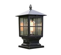 SaryEdge Applique Murale extérieure Style Vintage, lampadaire carré en Aluminium moulé sous Pression, luminaire d'éclairage extérieur pour Jardin, Cour ou allée, Noir,Black