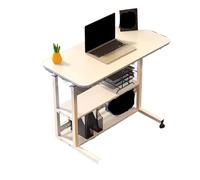 SaryEdge Bureau Debout, Table d'étude, Support pour Ordinateur Portable, Bureau à roulettes, Table réglable en Hauteur avec Rangement, Table d'appoint Mobile pour Can(Blanc - 80 cm/31,5 Pouces
