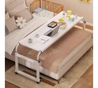 SaryEdge Bureau Debout, Table d'étude, Support pour Ordinateur Portable, Bureau de lit, Bureau d'ordinateur Mobile Queen Size, Poste de Travail Debout, Chariot pour o(Blanc-120 * 45cm