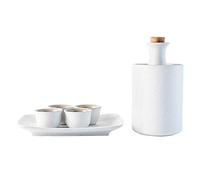 SaryEdge Ce Magnifique Service à saké est Un Ensemble Japonais de 7 pièces Comprenant 1 Bouteille de saké, 4 Coupes à saké, 1 Pot à saké et 1 Plateau - en céramique Blanche,