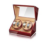 SaryEdge Coffret de présentation et Remontoir pour 4 Montres automatiques, écrin de Luxe en Bois, Style Piano, avec Moteur Silencieux et Double Alimentation.，G