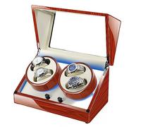 SaryEdge Coffret Remontoir Automatique pour 4 Montres automatiques, élégant Coffret de Rangement en Bois avec Moteur Ultra-Silencieux, Convient aux Montres-Bracelets pour Hommes e，White-4+0