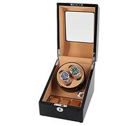 SaryEdge Coffret Remontoir pour 2 Montres automatiques avec 3 Compartiments de Rangement, Moteur Silencieux, pour Montres-Bracelets Homme et Femme.，B