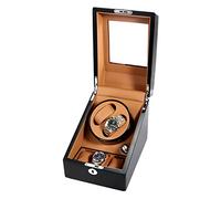 SaryEdge Coffret Remontoir pour 2 Montres automatiques avec 3 Compartiments de Rangement, Moteur Silencieux, pour Montres-Bracelets Homme et Femme.，C