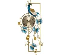 SaryEdge Horloge Murale Chinoise, Horloge Murale créative pour la Maison, Le Salon, Horloge Murale de Luxe, Art, Restaurant, Paon aérien, Grande Horloge Murale pour la décoration du,Small
