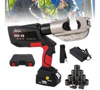 SaryEdge Hydraulische Crimpzange mit 12 Matrizen, 16-400 mm² Hydraulisches Crimpwerkzeug mit Tragekoffer, wiederaufladbares elektrisches Kabel- und Drahtcrimpwerkzeug-Matrizenset,