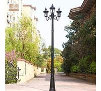 SaryEdge Lampadaire d'extérieur à 3 lumières, Style Victorien Traditionnel, pour pelouse, Jardin, éclairage Public extérieur sur mât Haut, Douille E27, boîtier en Aluminium m,Black-H:2M
