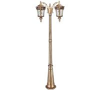 SaryEdge Lampadaire d'extérieur, éclairage de Jardin extérieur, borne Lumineuse Rustique en Bronze pour allée et Chemin, 2 Lampes, Poteau Haut ou éclairage Public paysager, b,3.15m
