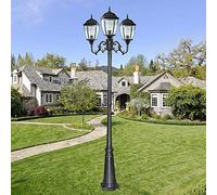 SaryEdge Lampadaire d'extérieur, éclairage paysager 3 lumières, lampadaire Traditionnel étanche pour extérieur, Colonne, Hauteur 260 cm,Height 260cm