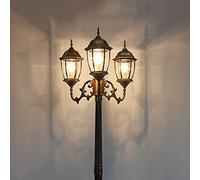 SaryEdge Lampadaire extérieur à 3 Lampes, étanche IP56, Style Bronze Rustique européen, idéal pour Les Rues, Les Parcs et Les allées. Hauteur : 250 cm.,Height 250cm