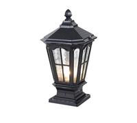 SaryEdge Lampadaire Rustique d'extérieur en Aluminium et Verre trempé, étanche, pour Jardin, Cour, Portail, allée, Villa, Rue, Lanterne, BL, Noir - 28 x 50 cm,Black-28 * 50CM