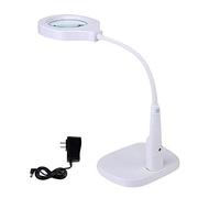 SaryEdge Lampe de Table loupe Sn Magnifier LED Bureau Loupe Multifonction pour Lire Les Anciennes Broderies, Entretenir la Sculpture, lentille Optique 10x, grossissement 20x HD AV,