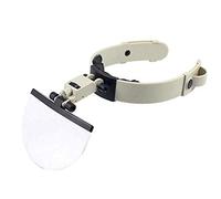 SaryEdge Loupe à tête éclairée, Casque avec Bandeau Lumineux, loupe à 4 lentilles interchangeables 2X/3,8X/4,5X/5,5X, loupe Mains Libres pour Travail de près, Artisanat, Lecture,(
