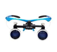 SaryEdge Loupe binoculaire Dentaire 3,5X avec tête LED et étui de Transport Pratique. Couleurs : Bleu.,Blue