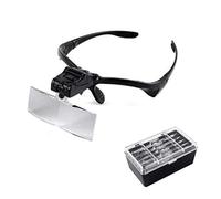 SaryEdge Loupe, loupe montée sur la tête avec lentille 1,0X, 1,5X, 2,0X, 2,5X, 3,5 Loupe à grossissement Tête Portant Un Bandeau Mains Libres léger Loupe de Lecture Loupe en Verre pour (