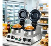SaryEdge Machine à Hamburgers électrique 1300-2600 W, température réglable de 50 à 300 °C, Machine à Hamburgers glacée Professionnelle pour Food Trucks et Snacks, modèle DoubleHea,DoubleHead