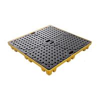 SaryEdge Palette modulaire Industrielle de rétention des déversements avec Grille supérieure Plate, bac de rétention empilable en polyéthylène pour fûts, desti,
