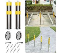 SaryEdge Poteau de signalisation routière, cône de signalisation, en Acier Inoxydable 304, pieu de signalisation Mobile et détachable, borne d'arrêt Fixe, Bloc Routier r，2pcs-159x600/1.5