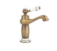 SaryEdge Robinet de lavabo en Laiton brossé à Montage sur Plage, mitigeur monocommande à Un Trou, Robinet de lavabo élégant avec Motif Unique - Conception résistante à l,