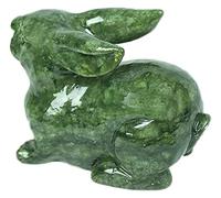 SaryEdge Sculpture Décor de Table Animal du Zodiaque Chinois Feng Shui Statue de Taureau en Jade Figurine Statue de Dragon du Zodiaque Chinois Artisanat Porte-bonhe(D:Lapin