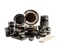 SaryEdge Service de Table Japonais 16 pièces, Service de Table en céramique, Service de Table Vintage, Comprend Une Bouteille de saké, Service de Table pour 8 Personnes, serv,