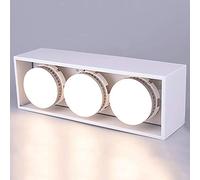 SaryEdge Spot encastré LED 27 W à 3 lumières, plafonnier rectangulaire orientable, Fixation Murale, Grille de Protection, Blanc Aluminium, Anti-éblouissement [Classe énergétique :,4000K