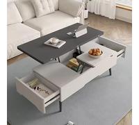 SaryEdge Table Basse Moderne relevable avec Rangement, Table Basse Centrale de Salle à Manger relevable pour Salon, Table Basse Convertible Multifonction ave(Gris-47,2