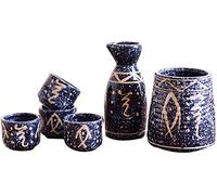 SaryEdge Voici Un Service à saké simplifié de 6 pièces, Comprenant Un Chauffe-saké. Il s'agit d'un Mini-Service à saké Traditionnel Japonais en céramique, composé d'une boute,