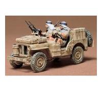 TAMIYA 35033 1:35 Brit. S.A.S Véhicule Tout Terrain (2), kit de modélisation, kit de Construction en Plastique, kit de Construction à Assembler, réplique détaillée 300035033, Marron