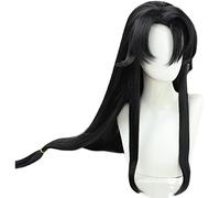 Sasayuri Cosplay Wig Game Genshin Impact Sasayuri Black Long Straight Cosplay Hair Halloween Role Play