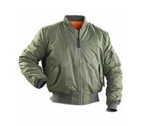 SASC Blouson Aviateur Bombers Matelassé MA-1 Vert Kaki Réversible Orange (XL)