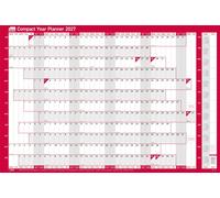 Sasco 2027 Compact Year Wall Planner Landscape with wet wipe pen, pack of 388 st