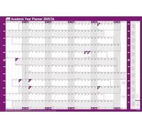 Sasco Calendrier mural pour année académique 2025-2026, août à juillet, grand tableau blanc, calendrier effaçable à sec, violet, 915 x 610 mm, 2410251