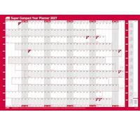 Sasco 2027 Super Compact Year Wall Planner with wet wipe pen & pack of 388 stick
