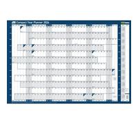 Sasco Planificateur mural compact 2026 avec stylo effaçable à l'eau et lot d'autocollants, bleu, style affiche, 610 mm x 405 mm (l x H)