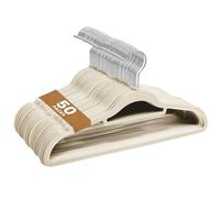 Sasha Morel Lot de 50 cintres en Velours antidérapant pour vêtements, cintres Peu encombrants pour Adultes avec Organisateur de Cravates et Crochets pivotants, cintres de Rangement pour Garde-Robe