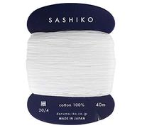 Sashiko Fil de coton 201 blanc fin 20/4 40 m Carte de broderie japonaise Daruma Yokota Fabriqué au Japon