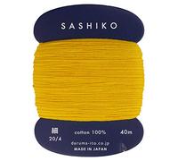 Sashiko Fil en coton 204 Jaune tournesol 20/4 40 m Carte de broderie japonaise Daruma Yokota Fabriqué au Japon