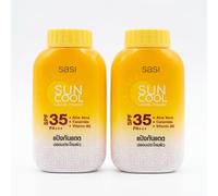 sasi SUN COOL Poudre Libre Visage & Corps SPF 35 P Protection Solaire - Aloe Vera Céramide Vitamine B5 - Lot de 2 x 50g