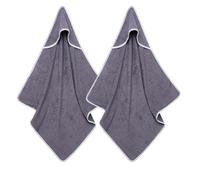 Sasma Home - 2 serviettes à capuche pour bébé, 100 % coton, serviettes de bain douces et absorbantes pour enfants (gris)