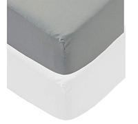 Sasma Home - Lot de 4 draps-housses en jersey 100 % coton naturel (85 x 50 cm) compatibles avec matelas Next2Me - 2 x blancs et 2 x gris