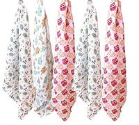 Sasma Home,Lot de 6 grands carrés de mousseline de coton 100 % naturel pour bébé,70x70 cm,Jolis carrés de mousseline pour bébé,Gants de toilette doux en mousseline,Couverture d'emmaillotage