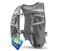 SASMO - Gilet de course pour homme et femme - 5 l - Ultra léger 270 g et respirant - Sac à dos de course pour femme - 8 poches - Gilet de course pour homme - Gilet d'hydratation pour la course (gris