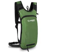 SASMO Petit sac à dos de vélo 6 l (vert) - Compartiment thermique et filet pour casque | Sac à dos VTT & sac à dos de ski - Ultra léger 350 g | Sac à dos de vélo étanche - Avec housse de pluie | Sac à