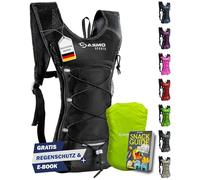 SASMO Sac à dos de course, 6 l, avec compartiment thermique, ultra léger, 300 g, pour homme et femme, avec protection contre la pluie et réflecteurs