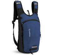 SASMO Sac à dos de vélo, 10 + 3 l, bleu, avec compartiment thermique et filet pour casque, sac à dos de VTT, avec housse de pluie, sac à dos d'hydratation pour homme et femme