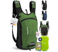 SASMO Sac à dos de vélo, 10 + 3 l, vert, avec compartiment thermique et filet pour casque, sac à dos de VTT, avec housse de pluie, sac à dos d'hydratation pour homme et femme